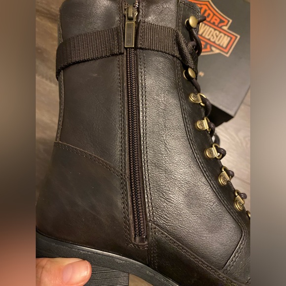 Leather Women’s Sz7/7.5 Harley Davidson Marinda Motorcycle Riding Boots Brown - Picture 10 of 15